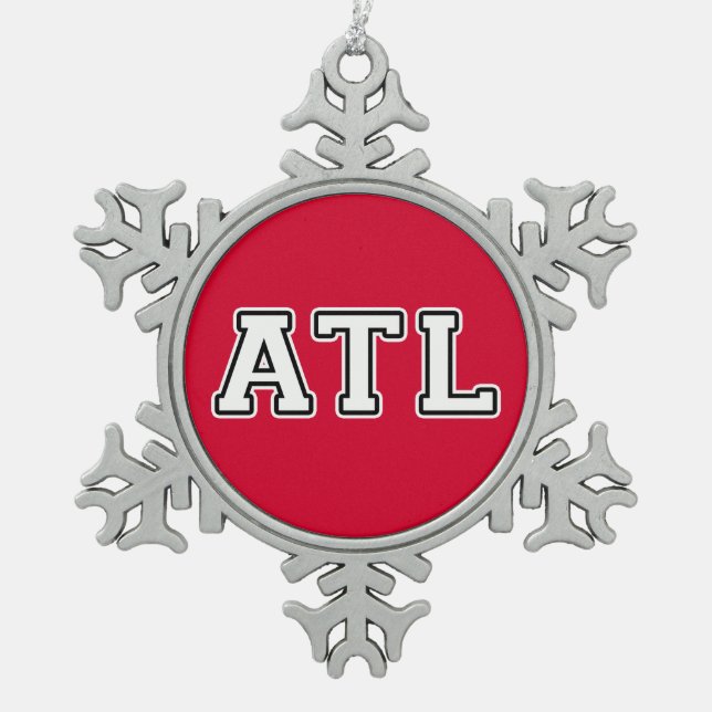 ATL SCHNEEFLOCKEN Zinn-Ornament (Vorderseite)
