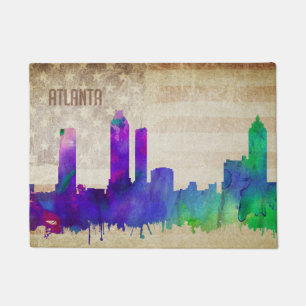 Atlanta, Aquarell-Stadt-Skyline GA Fußmatte