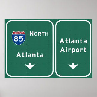 Atlanta ATL Airport I-85 N Interstate Georgia - Poster