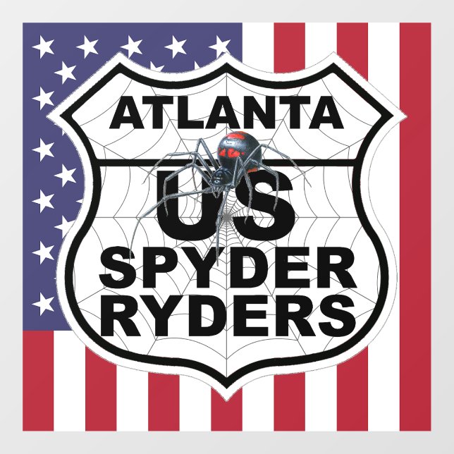 Atlanta Chapter - Aufkleber Flagge & Logo (Blatt)