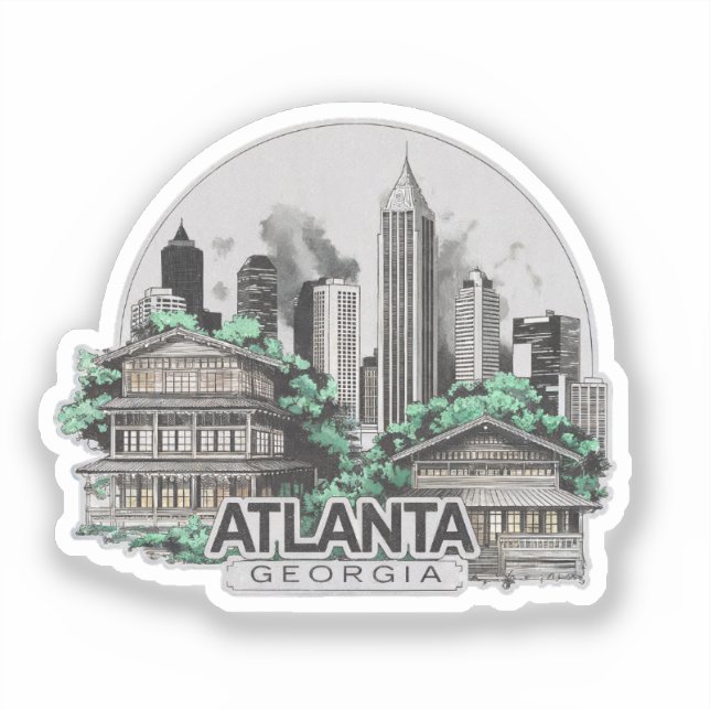 Atlanta City Georgia USA Aufkleber (Vorderseite)
