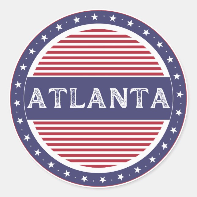 Atlanta City Pride Emblem – American Identity Runder Aufkleber (Vorderseite)