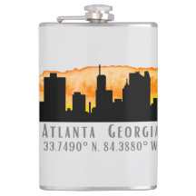 Atlanta City Skyline Map Koordinaten