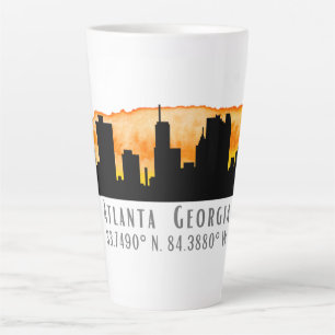 Atlanta City Skyline Map Koordinaten Milchtasse