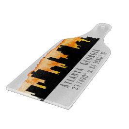 Atlanta City Skyline Map Koordinaten Schneidebrett
