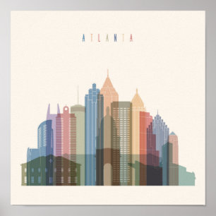 Atlanta   City Skyline Poster