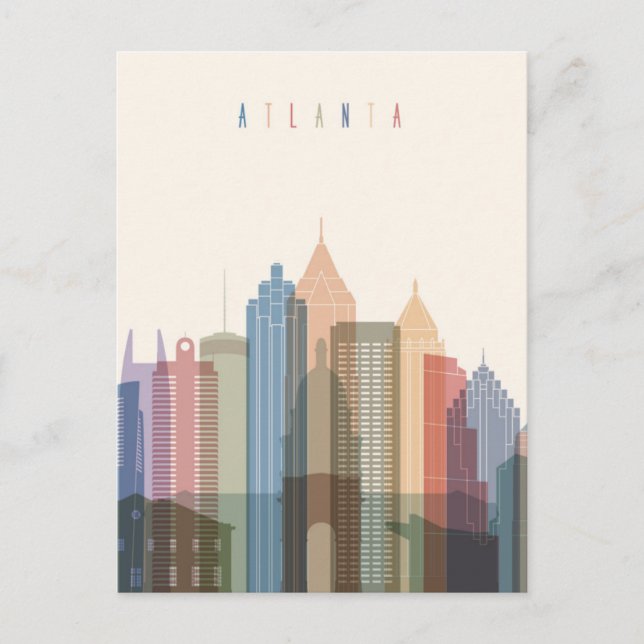 Atlanta | City Skyline Postkarte (Vorderseite)