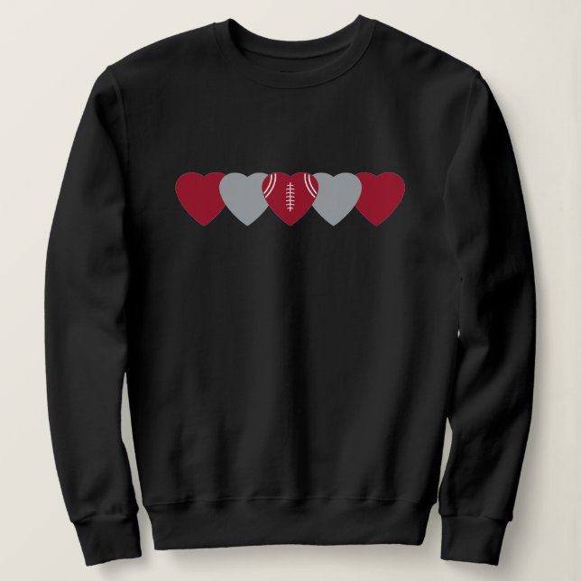 Atlanta Falcons Heart Football Dark Sweatshirt (Design vorne)