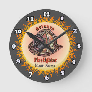 Atlanta-Feuerwehrmann-Uhr Runde Wanduhr