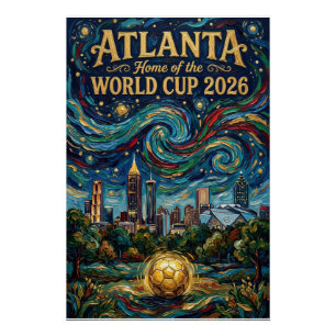 Atlanta Football Art 2026 Stadion-Design der Stadt Poster