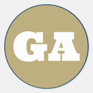 Atlanta (GA) - Old Gold x Navy Runder Aufkleber