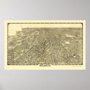Atlanta, GA Panorama Karte - 1919 Poster