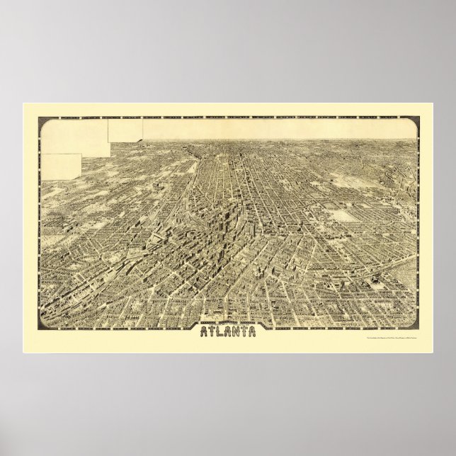 Atlanta, GA Panorama Karte - 1919 Poster (Vorne)