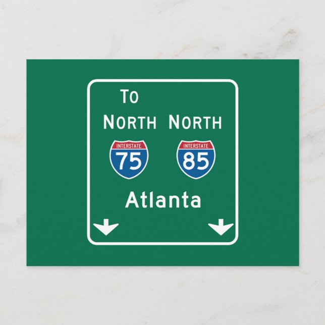 Atlanta, GA Road Sign Postkarte (Vorderseite)