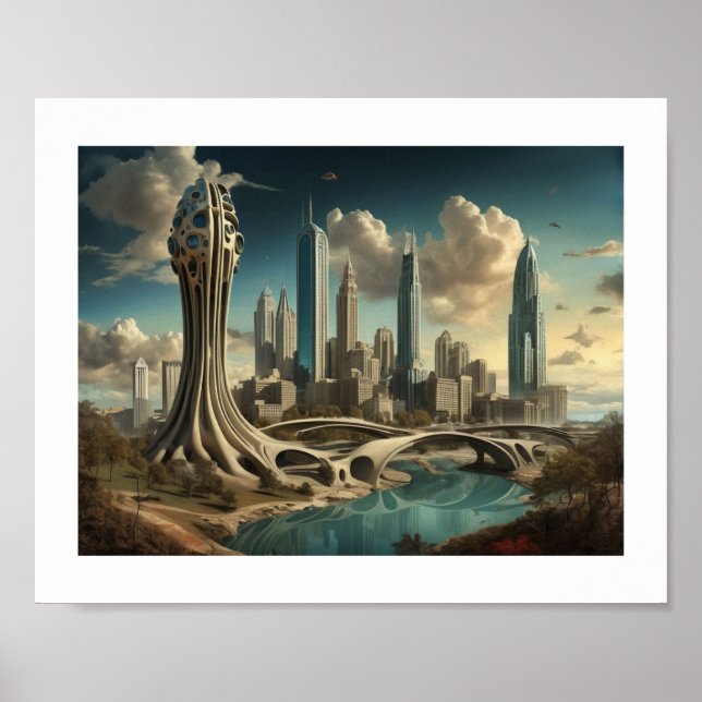 Atlanta GA, surreal City Design Poster (Vorne)