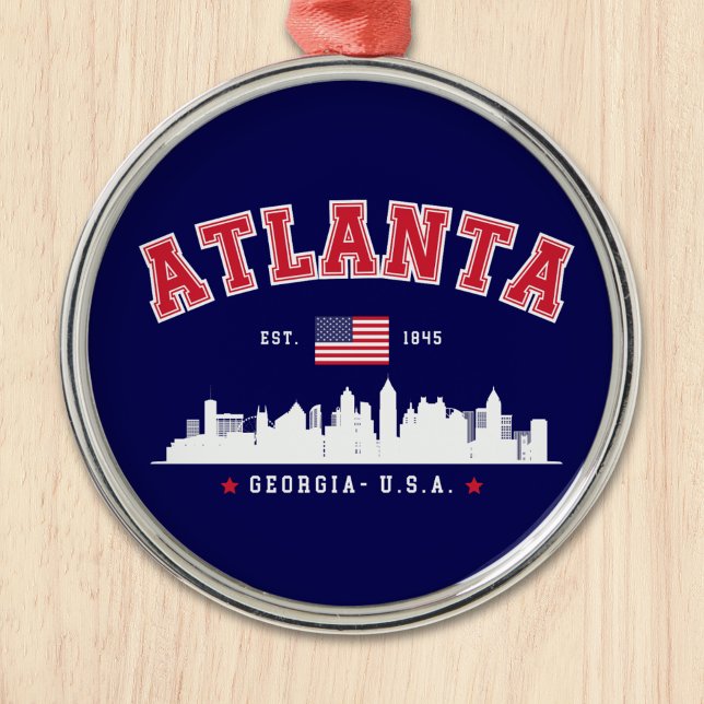 Atlanta Georgia Architectural Skyline Ornament Aus Metall (Von Creator hochgeladen)