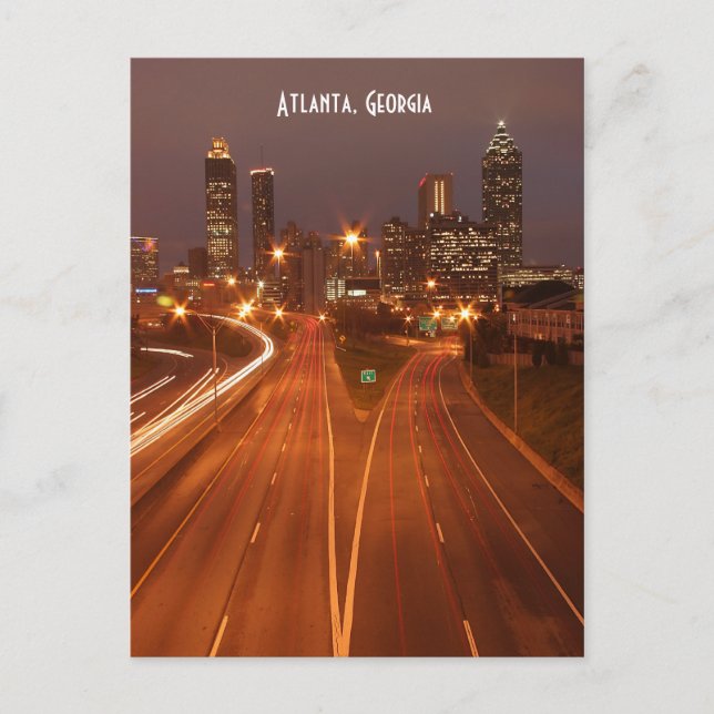 Atlanta Georgia bei der Abendkarte Postkarte (Vorderseite)