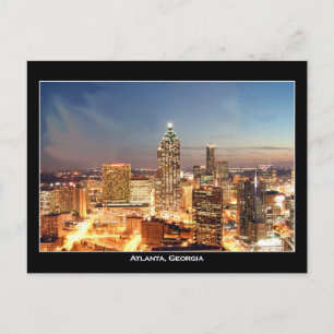 Atlanta, Georgia bei Nacht - Schöne Skyline Postkarte