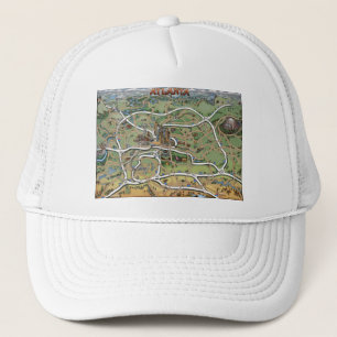 Atlanta Georgia Cartoon Karte Truckerkappe