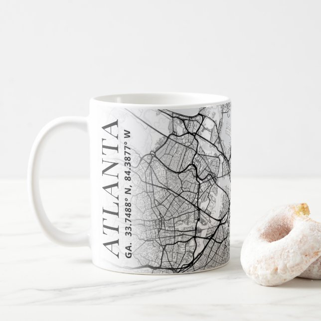 Atlanta, Georgia City Map | Tasse des Kaffees (Mit Donut)