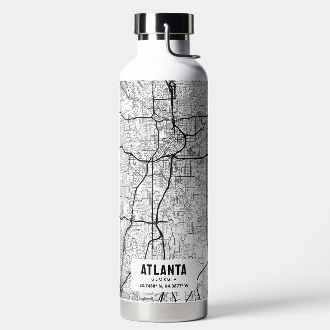 Atlanta, Georgia City Map Wasserflasche Trinkflasche (links)