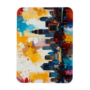 Atlanta Georgia City Skyline abstrakte Malerei 2 Magnet