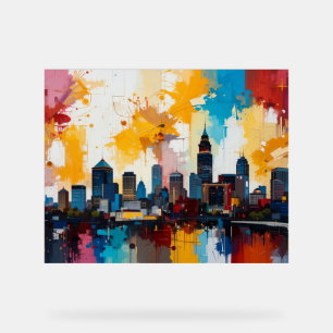 Atlanta, Georgia City Skyline abstraktes Bild 2 Acrylschild