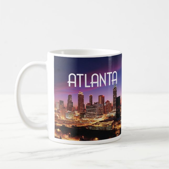 Atlanta, Georgia City Skyline in der Nacht Kaffeetasse (Links)