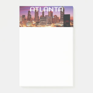 Atlanta, Georgia City Skyline in der Nacht Post-it Klebezettel