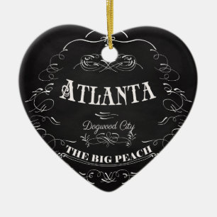 Atlanta, Georgia - der große Pfirsich Keramikornament