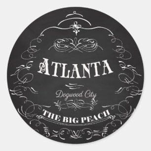 Atlanta, Georgia - Die große Pfirsich Runder Aufkleber