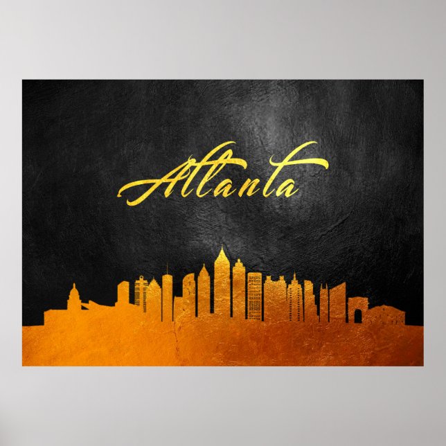 Atlanta Georgia Gold Skyline Poster (Vorne)