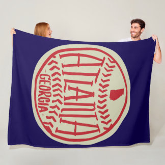 Atlanta Georgia HandIllustriert Baseball Fleecedecke
