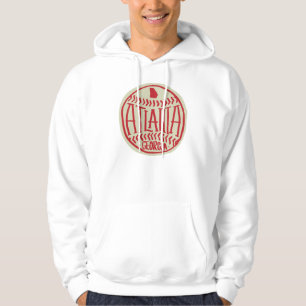 Atlanta Georgia HandIllustriert Baseball Typograp Hoodie