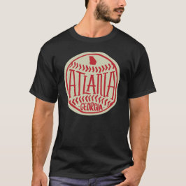 Atlanta Georgia HandIllustriert Baseball Typograp T-Shirt