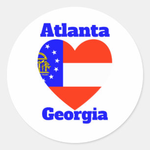 Atlanta Georgia Herzenflagge Runder Aufkleber