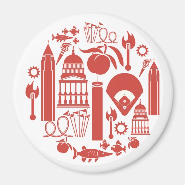 Atlanta Georgia Icons Magnet (Vorne)