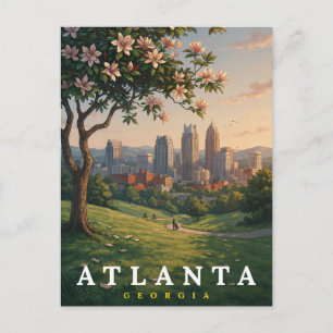 Atlanta Georgia Malerische Skyline Kunst Postkarte