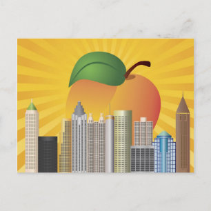 Atlanta Georgia mit Peach Postcard Postkarte
