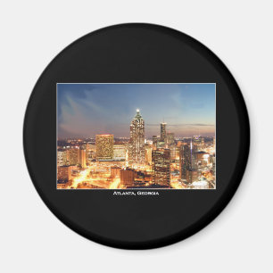 Atlanta, Georgia nachts - schöne Skyline Magnet