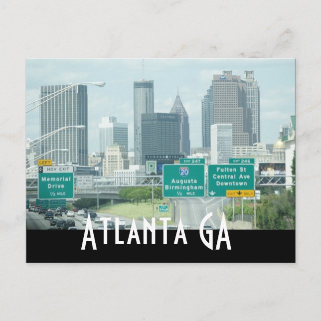 Atlanta-Georgia Postkarte (Vorderseite)