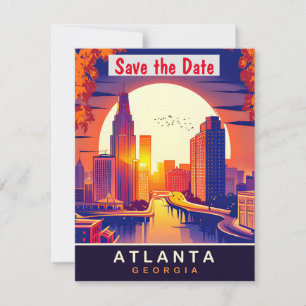Atlanta, Georgia, Reise-Postkarte,  Save The Date