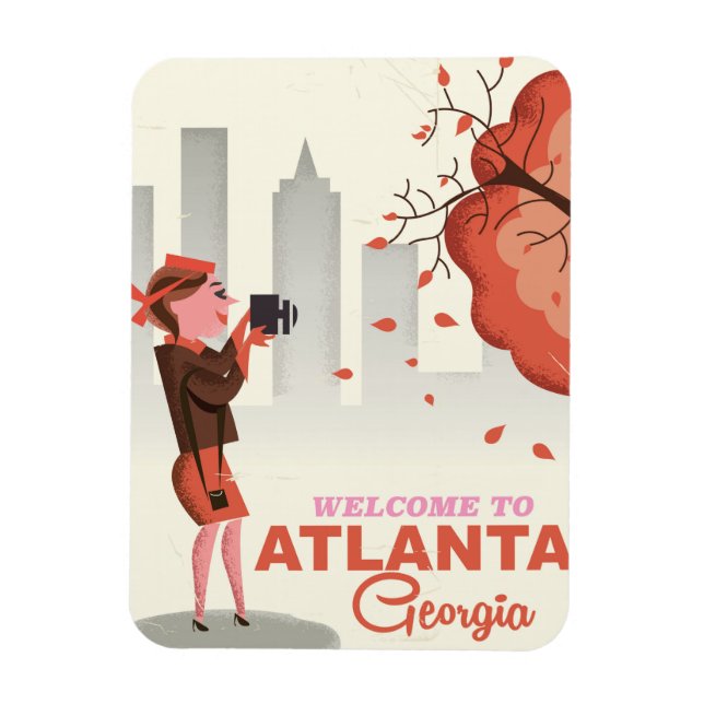 Atlanta Georgia Reiseplakat Magnet (Vertikal)