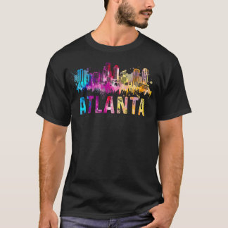 Atlanta Georgia Retro Watercolor Skyline T-Shirt