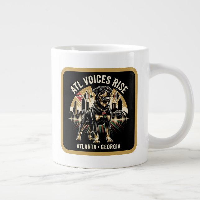 Atlanta Georgia Rottweiler Cultural Pride Art Jumbo-Tasse (Rechts)