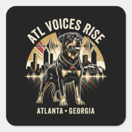 Atlanta Georgia Rottweiler Cultural Pride Art Quadratischer Aufkleber
