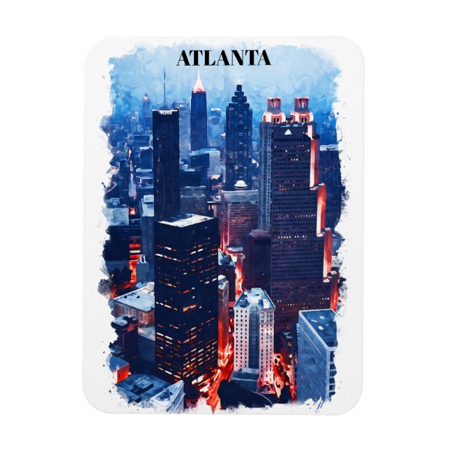 Atlanta Georgia Skyline City View Magnet