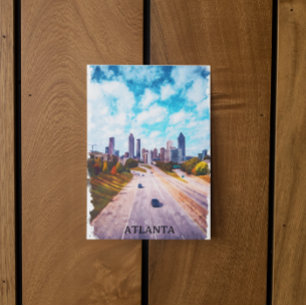 Atlanta Georgia Skyline City Watercolor Postkarte