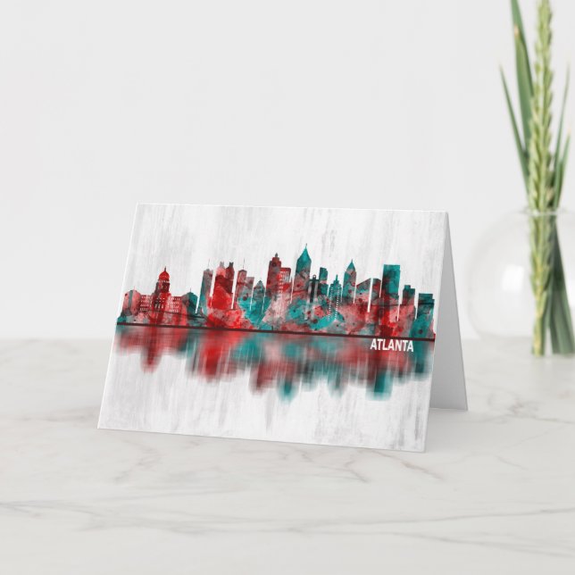 Atlanta Georgia Skyline Feiertagskarte (Vorderseite)