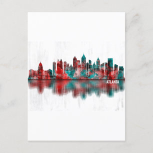 Atlanta Georgia Skyline Feiertagspostkarte